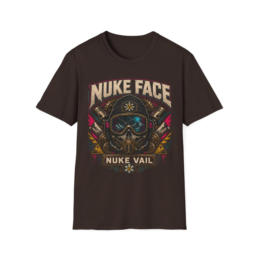 Nuke Face Graphic T-Shirt — Retro Gas Mask Skull Tee
