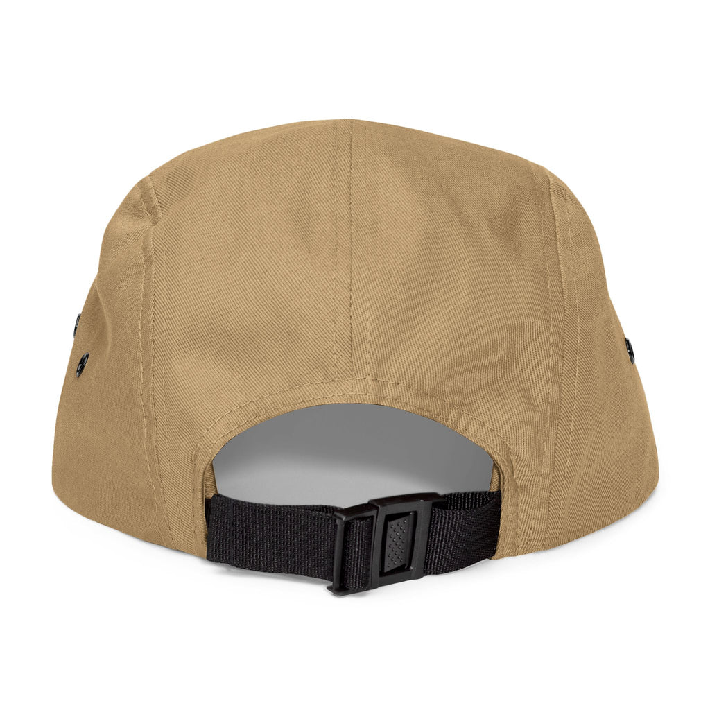 Embroidered Mountain Logo 5-Panel Cap — Beige Outdoor Hat
