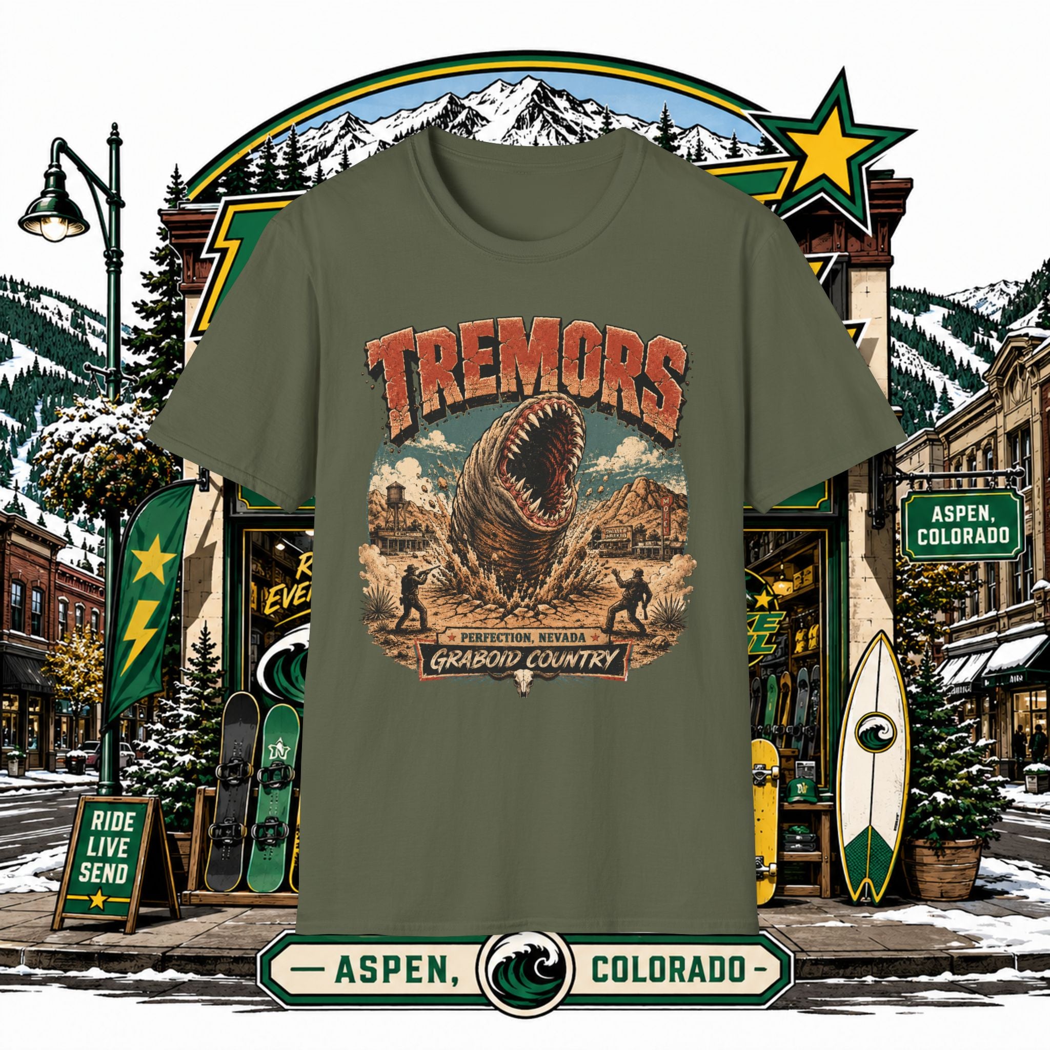 T-Shirt — Tremors Vintage Movie Poster Design - nuke vail collab