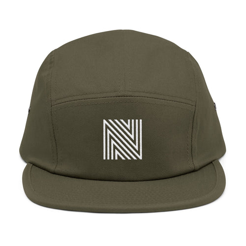 Minimal Geometric 'N' Embroidered 5-Panel Cap – Casual Streetwear Hat
