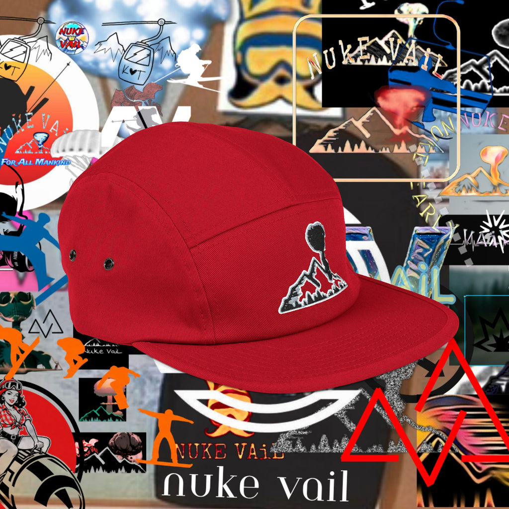 Embroidered Mountain NUKE VAIL 5 PANEL HAT