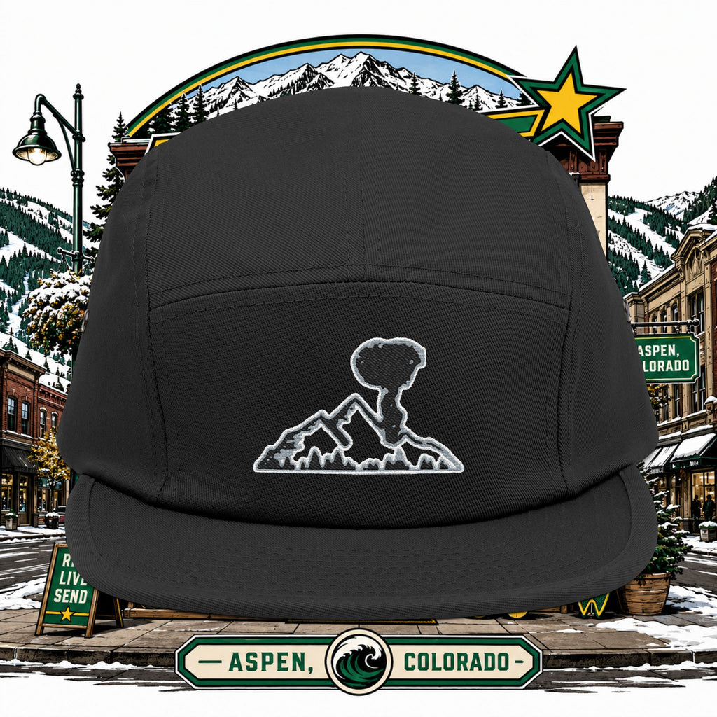 Embroidered Mountain NUKE VAIL 5 PANEL HAT