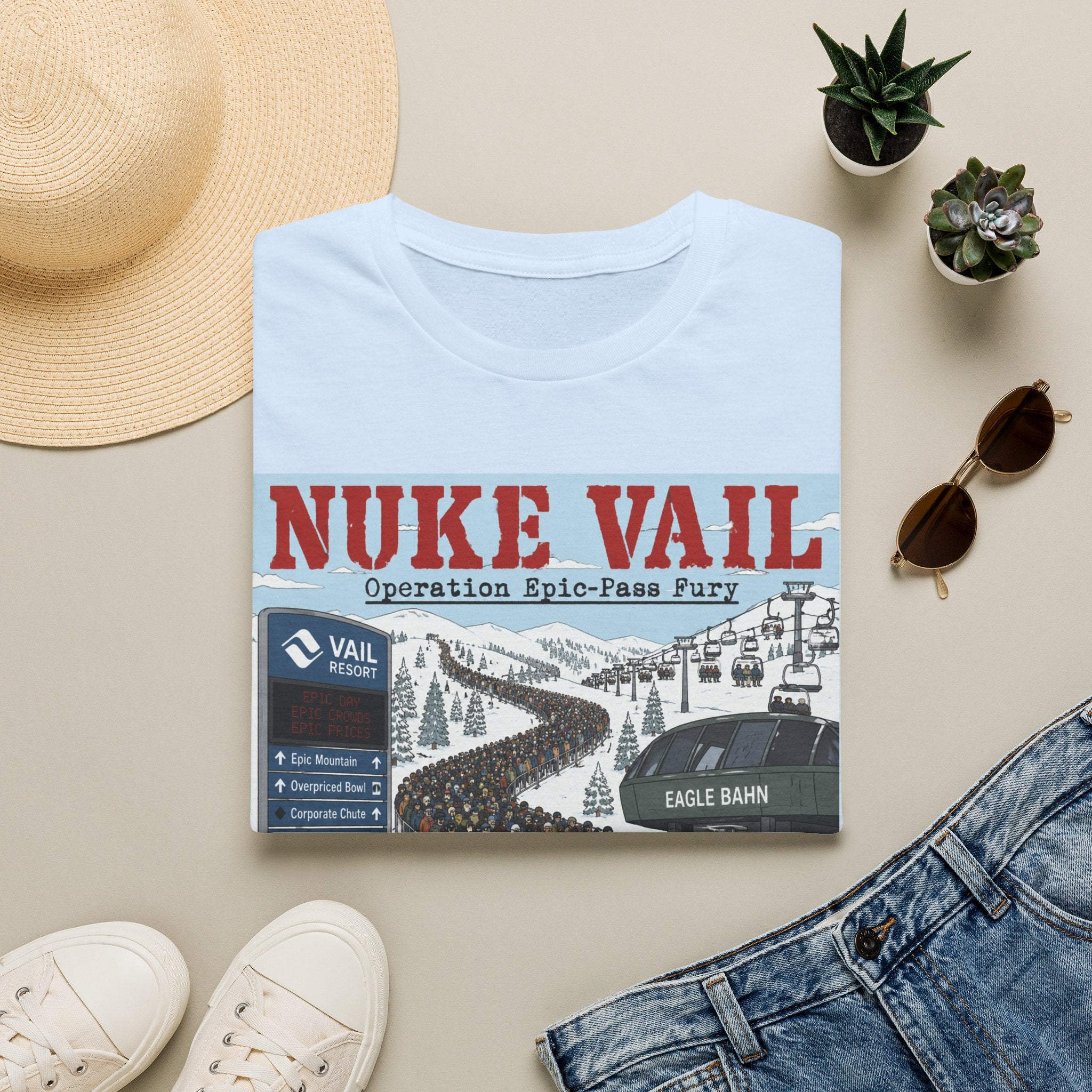 Nuke Vail Ski T-Shirt — 'Nuke Vail: Operation Epic-Fass Fury' Vintage Ski Resort Tee