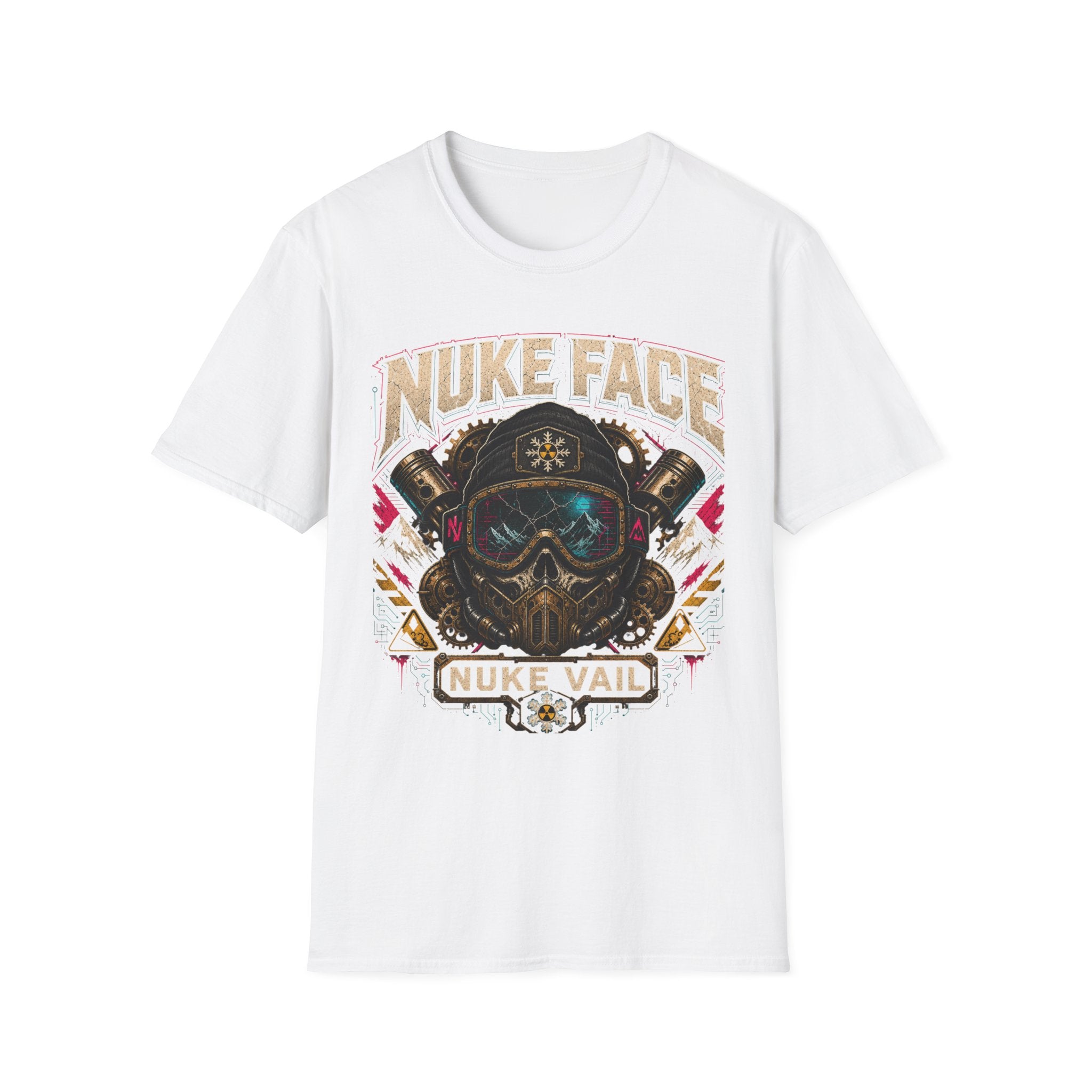 Nuke Face Graphic T-Shirt — Retro Gas Mask Skull Tee
