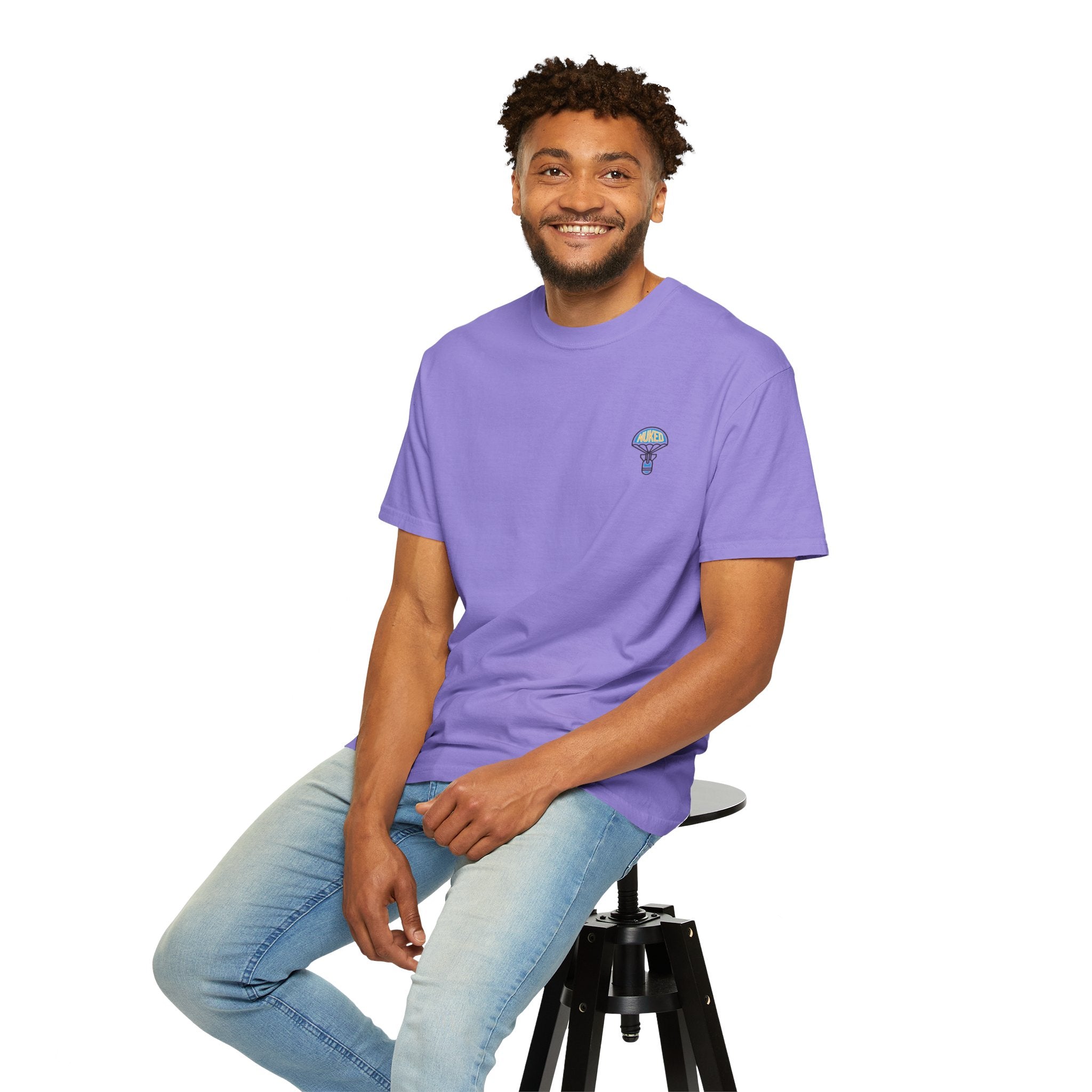 T-Shirt — Retro 'Nuke Vail' Graphic Tee with Mushroom Patch