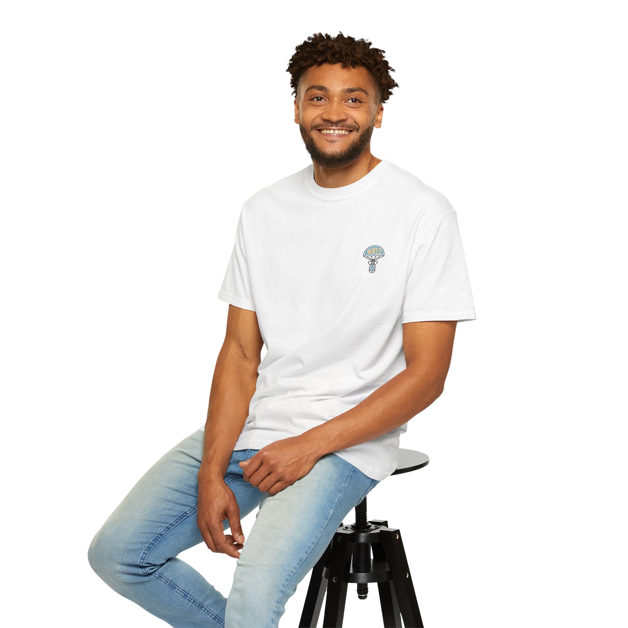 T-Shirt — Retro 'Nuke Vail' Graphic Tee with Mushroom Patch