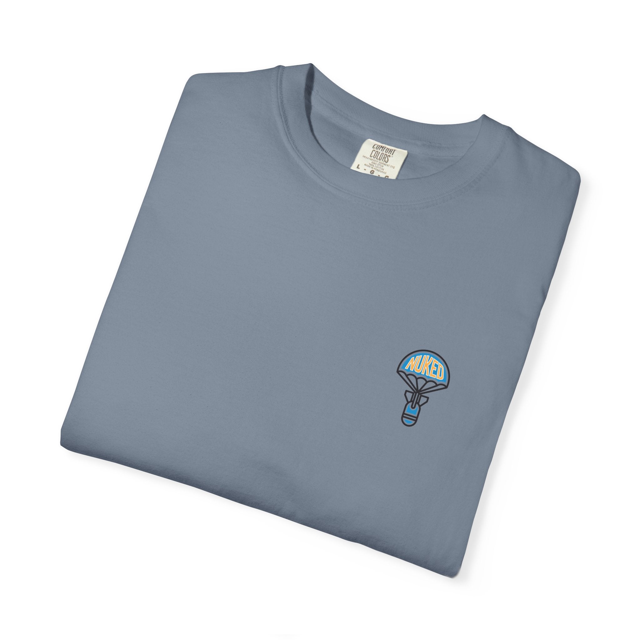 T-Shirt — Retro 'Nuke Vail' Graphic Tee with Mushroom Patch