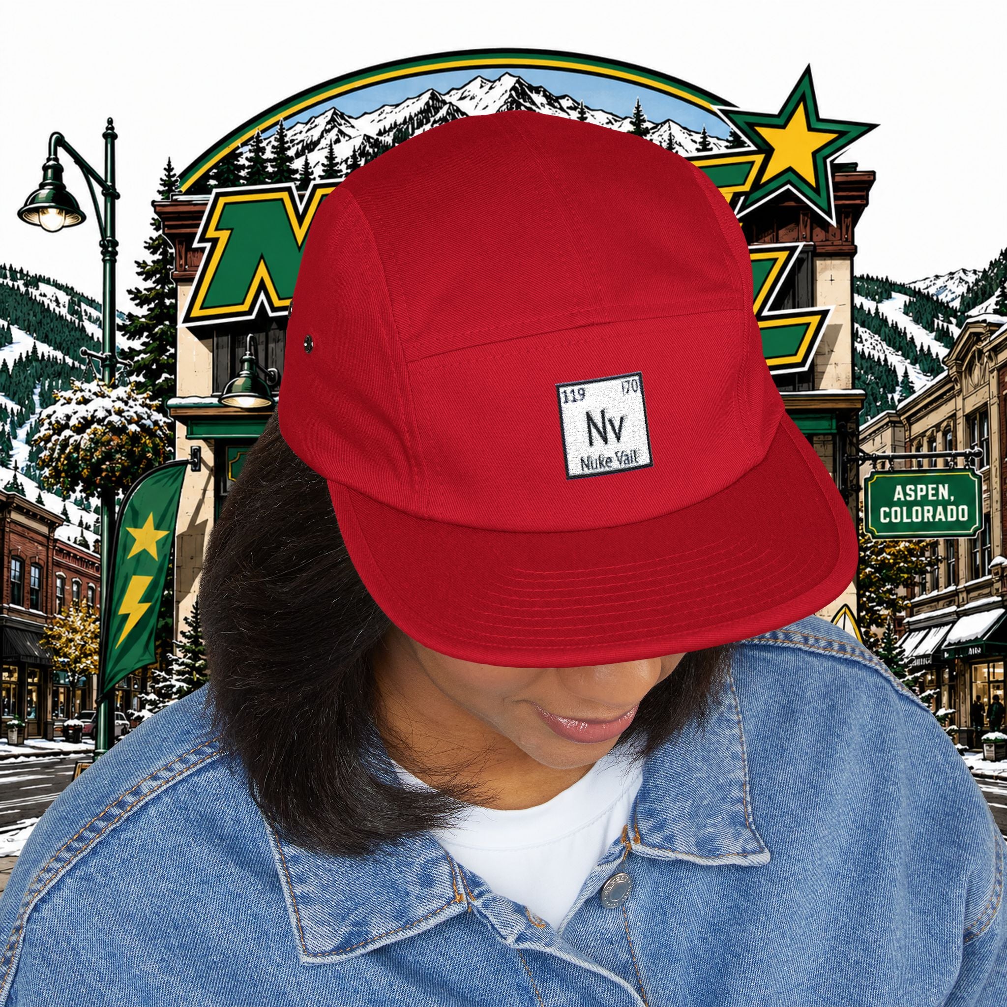 5 Panel Cap (Embroidery) - nuke vail element 119