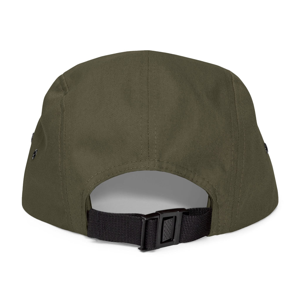 Embroidered Mountain Logo 5-Panel Cap — Beige Outdoor Hat