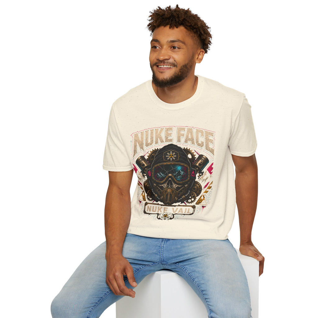 Nuke Face Graphic T-Shirt — Retro Gas Mask Skull Tee
