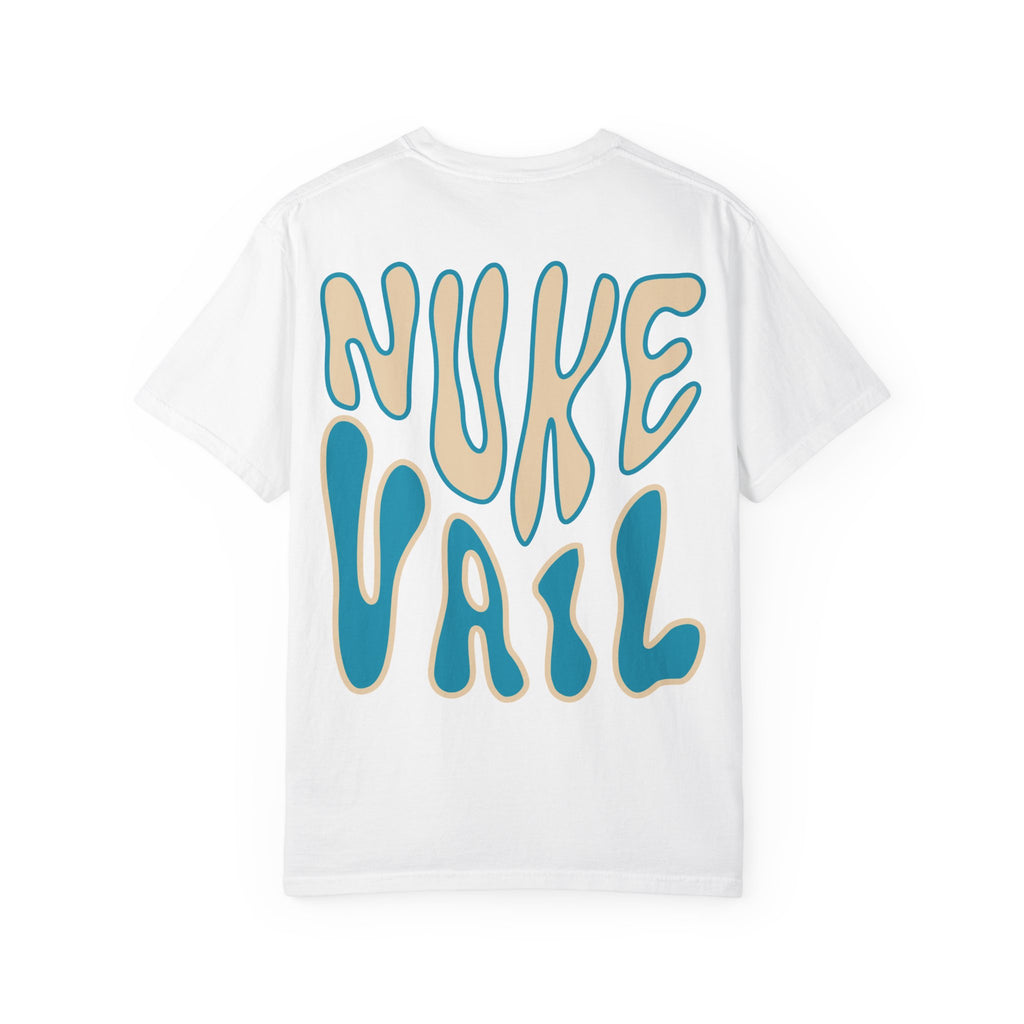 T-Shirt — Retro 'Nuke Vail' Graphic Tee with Mushroom Patch