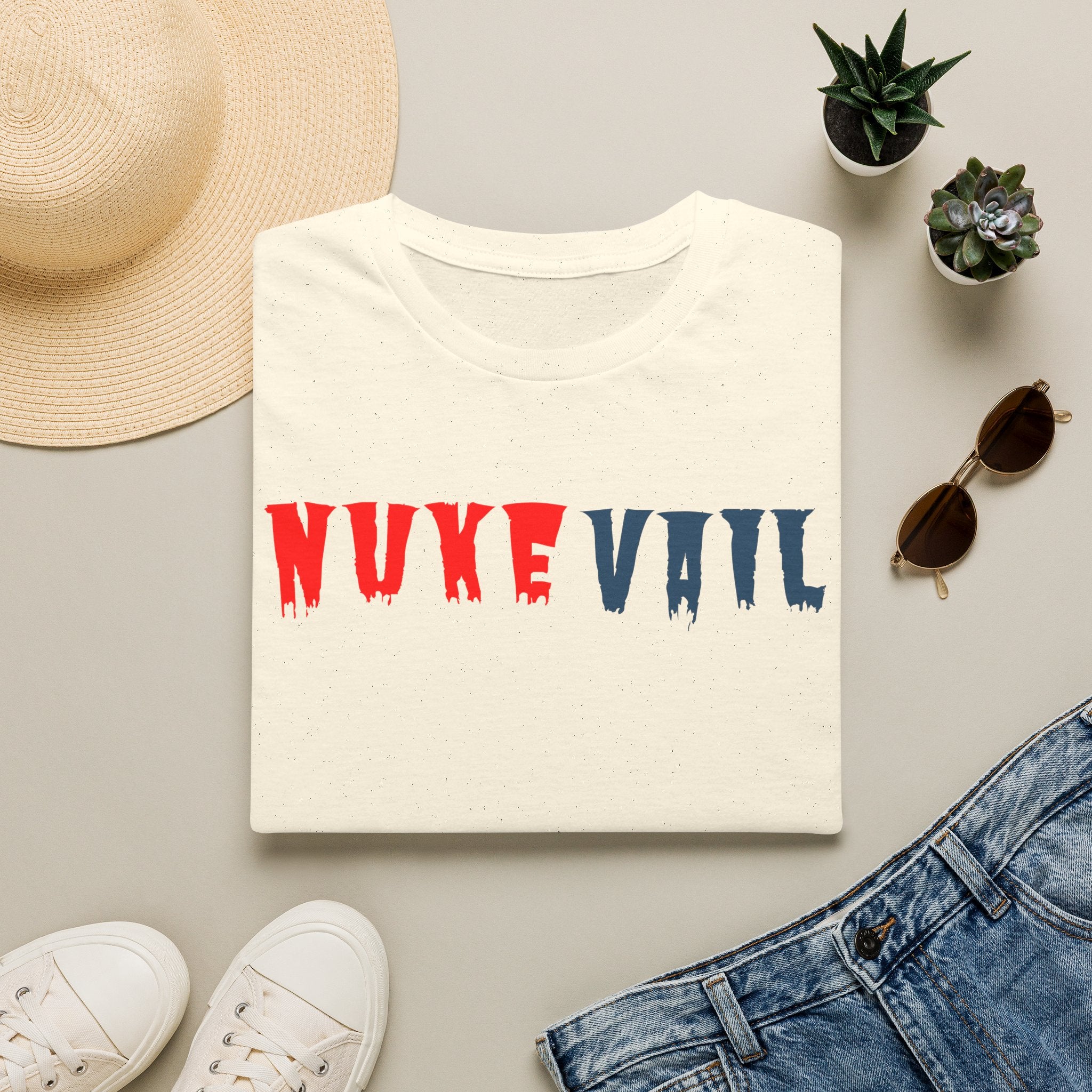 Nuke Vail T-Shirt — Red & Blue Logo Tee