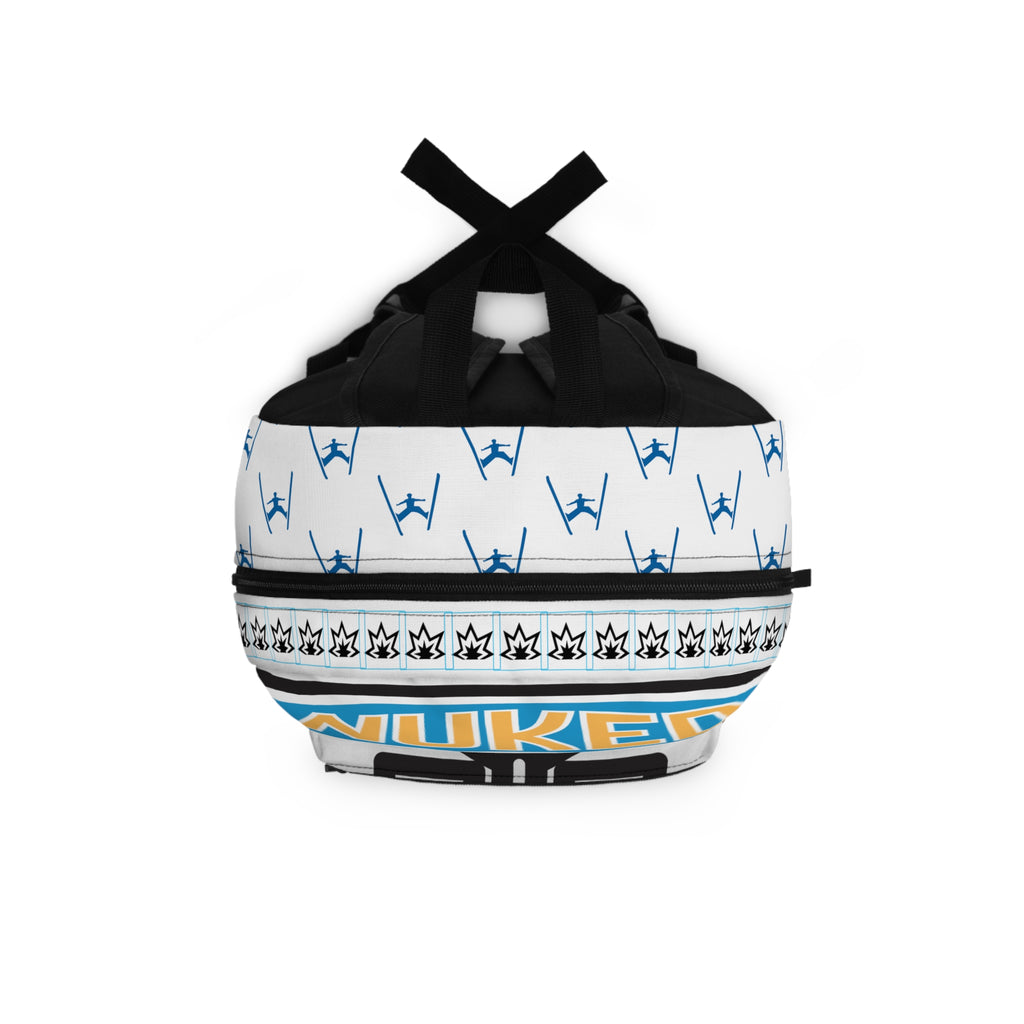 Nuked Bomber Graphic Backpack — Bold Retro Skateboard School Bag