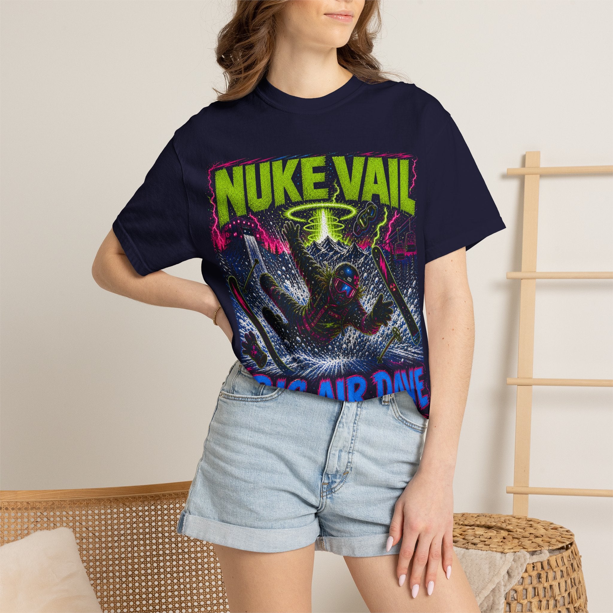 T-Shirt — "Nuke Vail" Big Air Dave Ski Graphic Tee