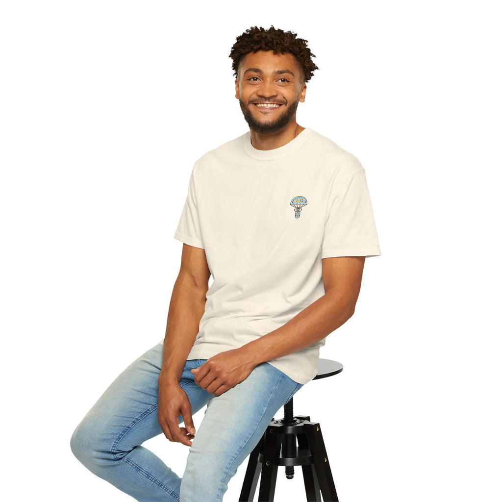 T-Shirt — Retro 'Nuke Vail' Graphic Tee with Mushroom Patch