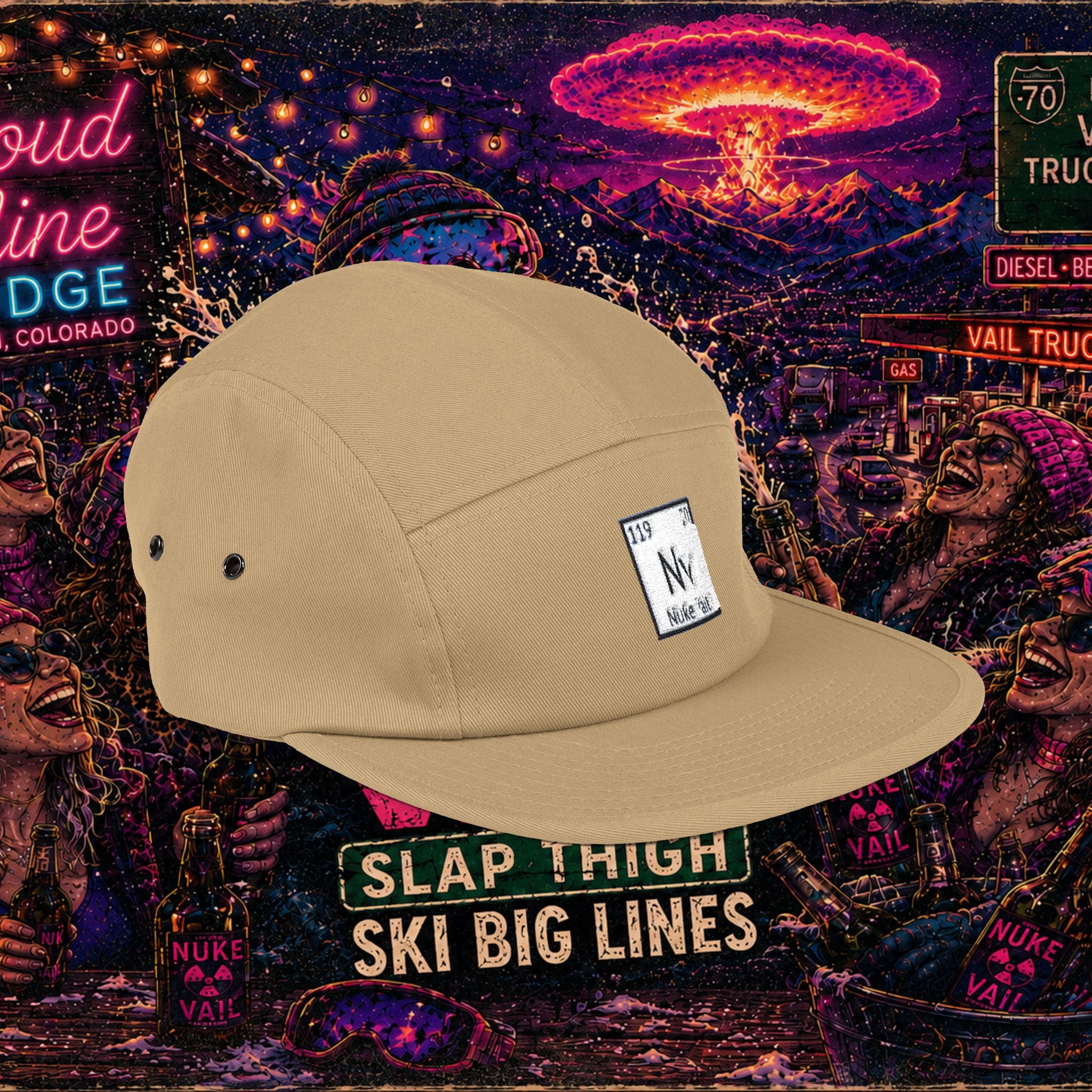 5 Panel Cap (Embroidery) - nuke vail element 119