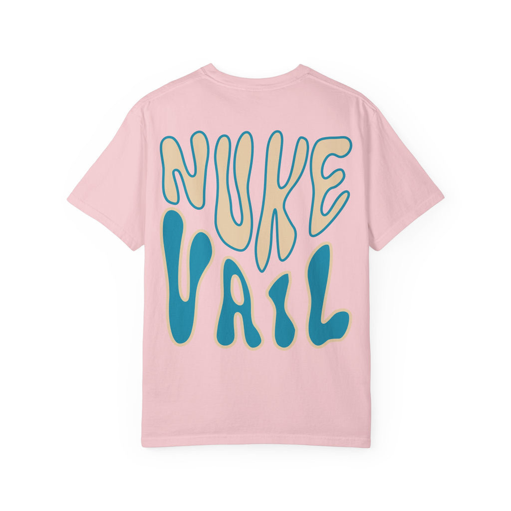 T-Shirt — Retro 'Nuke Vail' Graphic Tee with Mushroom Patch