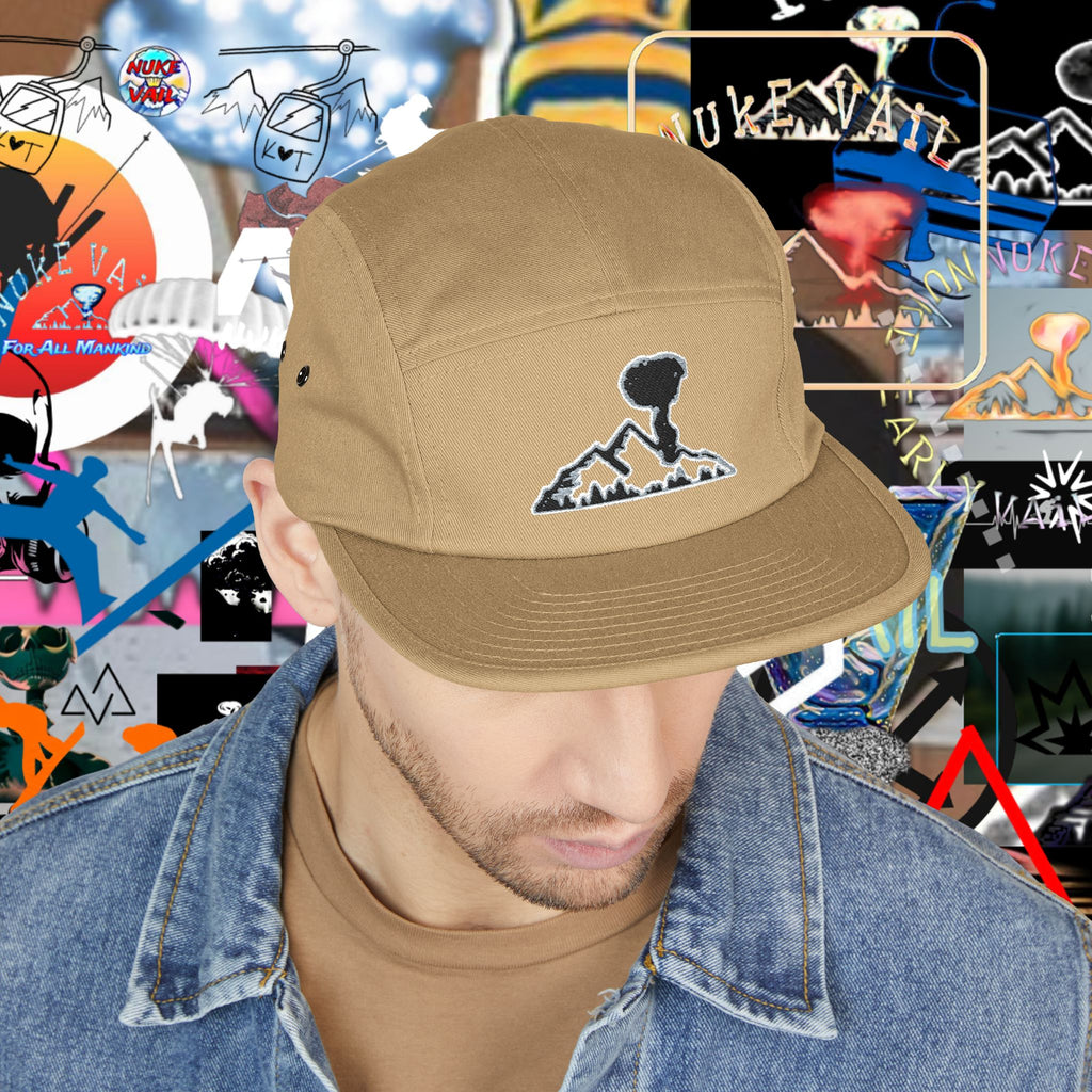 Embroidered Mountain NUKE VAIL 5 PANEL HAT