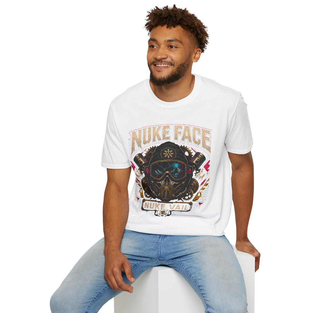 Nuke Face Graphic T-Shirt — Retro Gas Mask Skull Tee