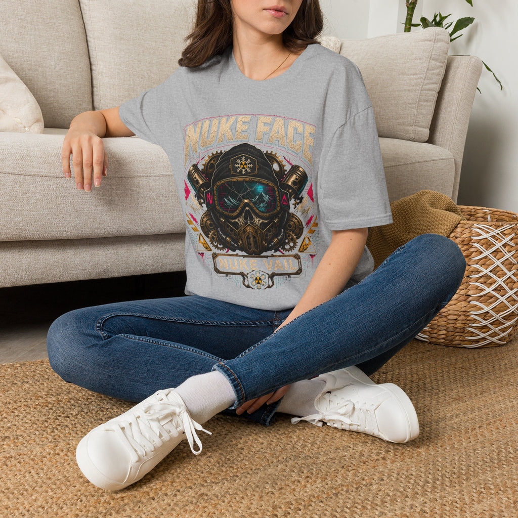 Nuke Face Graphic T-Shirt — Retro Gas Mask Skull Tee