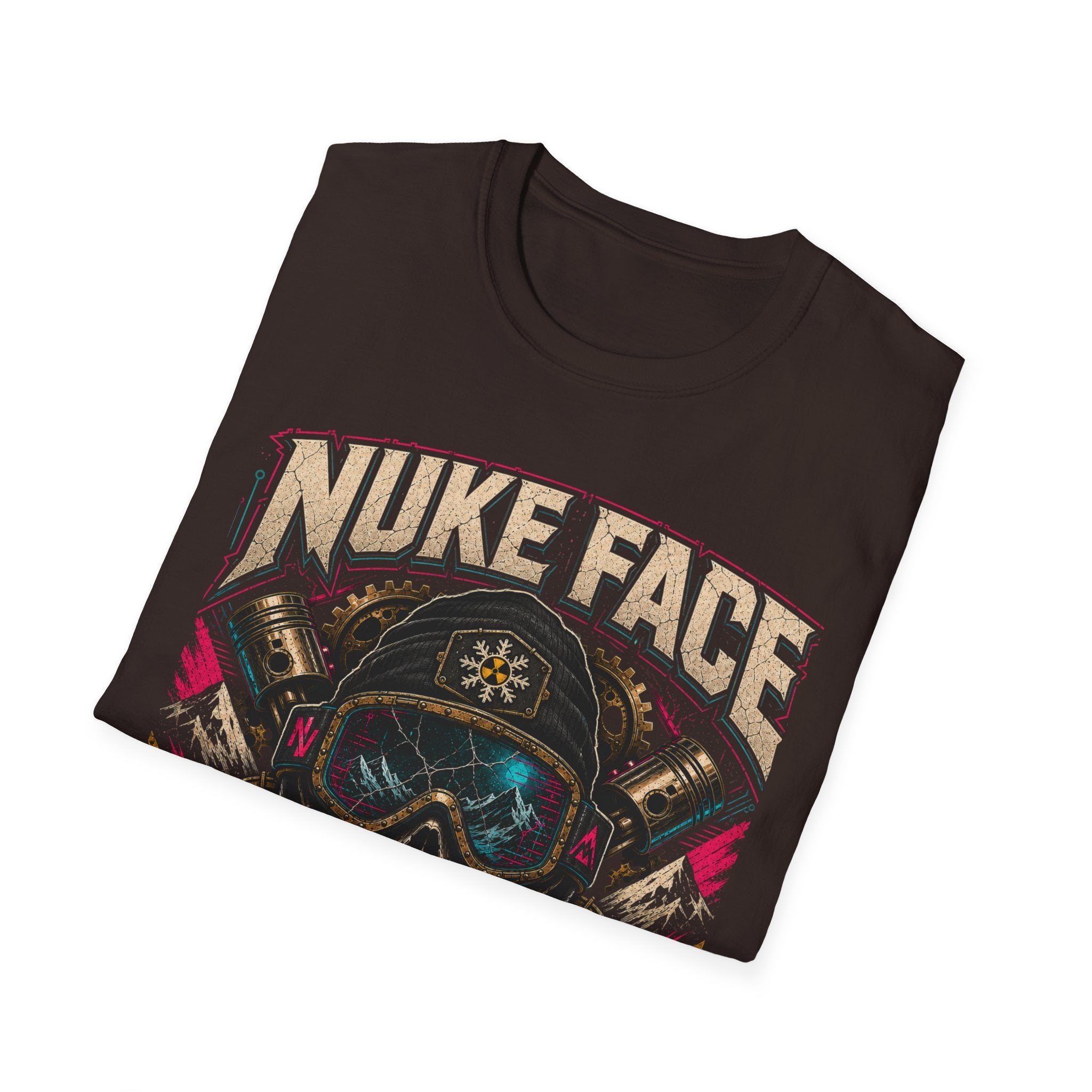 Nuke Face Graphic T-Shirt — Retro Gas Mask Skull Tee