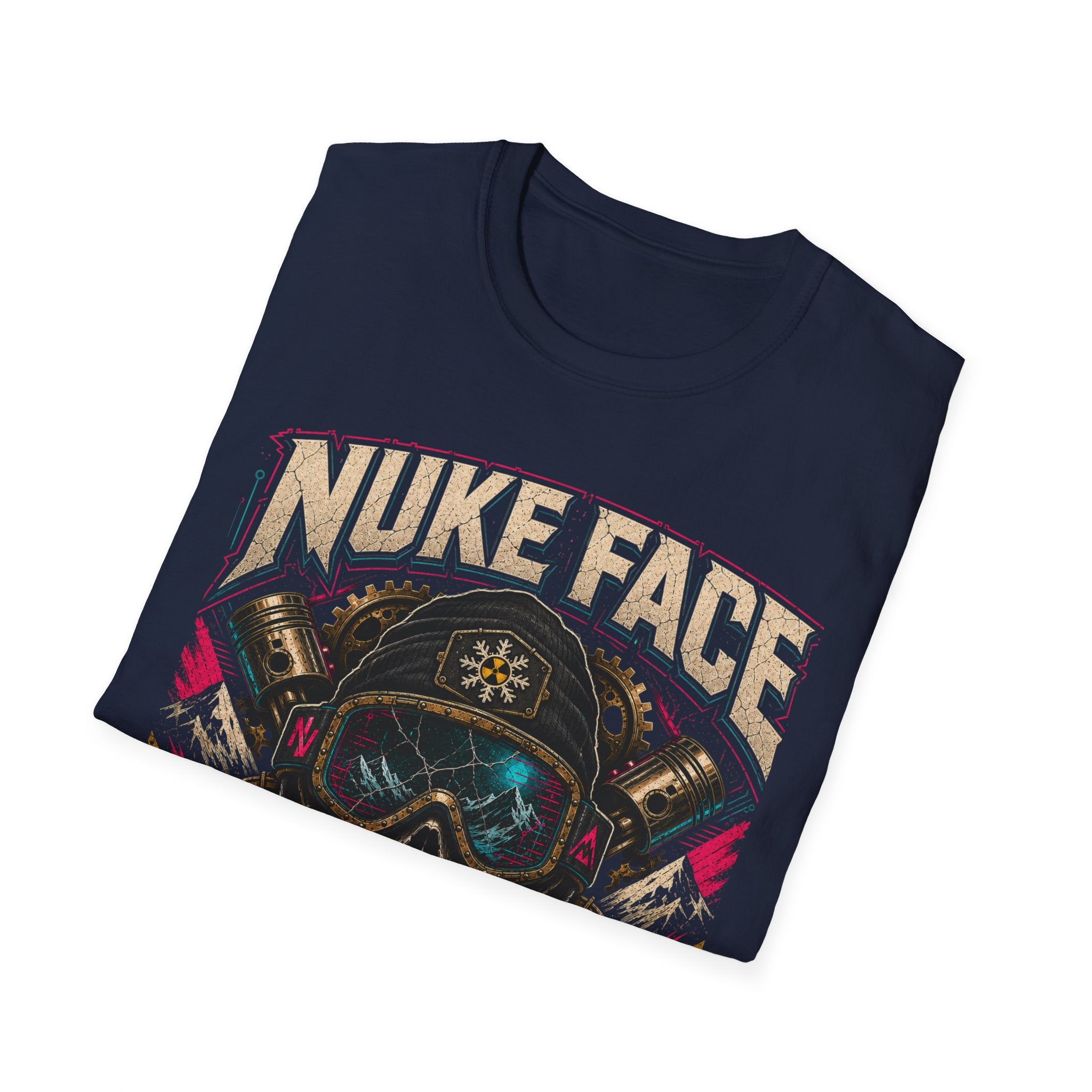 Nuke Face Graphic T-Shirt — Retro Gas Mask Skull Tee