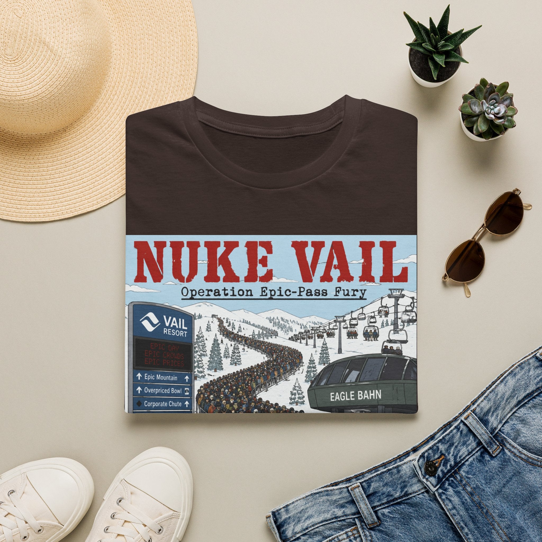 Nuke Vail Ski T-Shirt — 'Nuke Vail: Operation Epic-Fass Fury' Vintage Ski Resort Tee