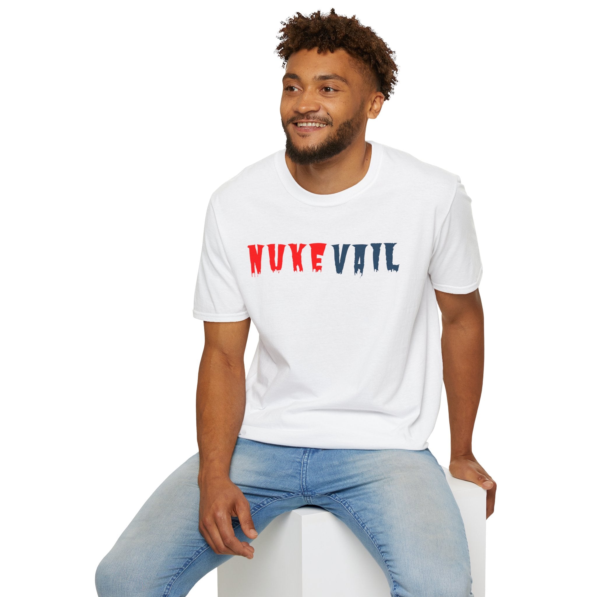 Nuke Vail T-Shirt — Red & Blue Logo Tee