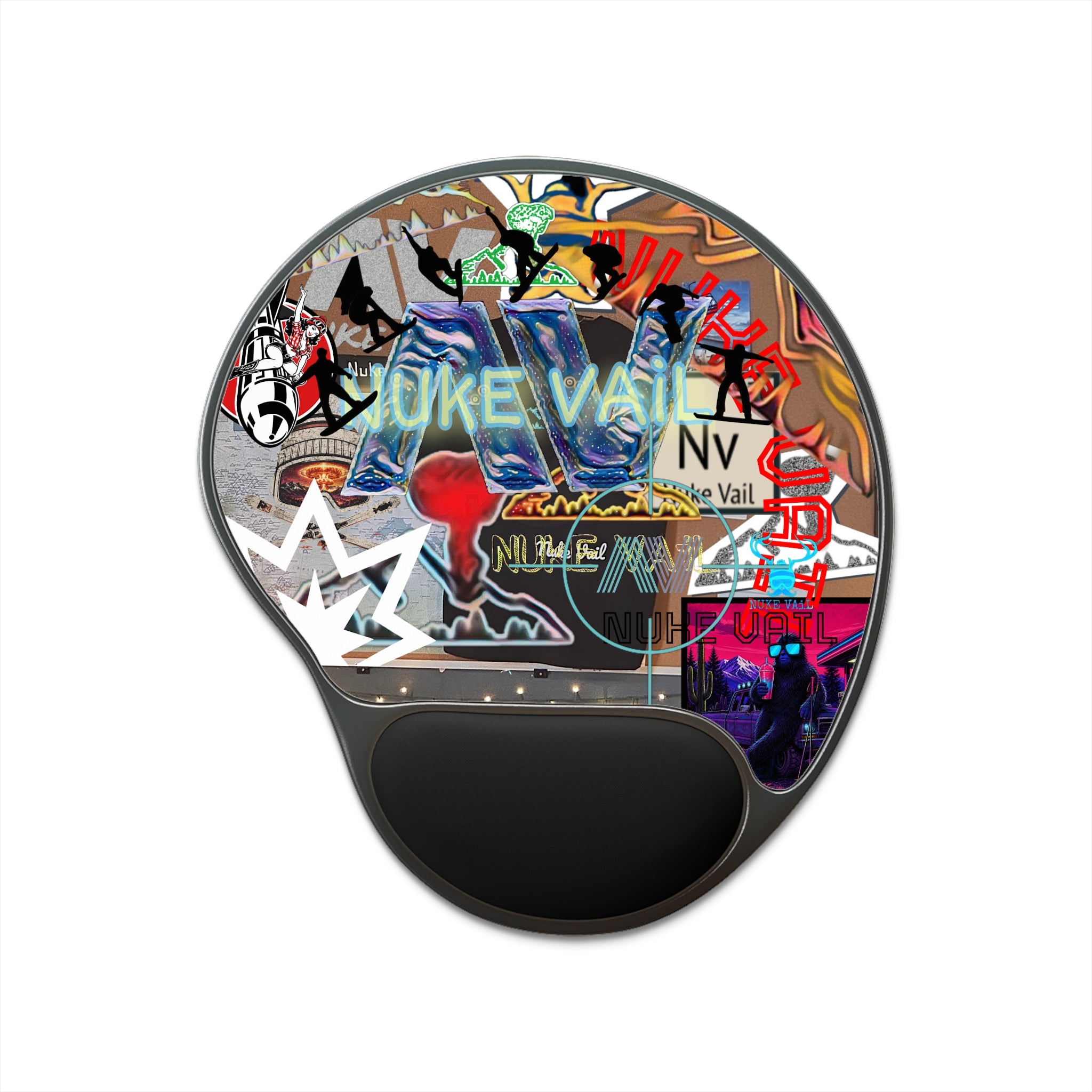 Nuke Vail Neon Collage Mouse Pad