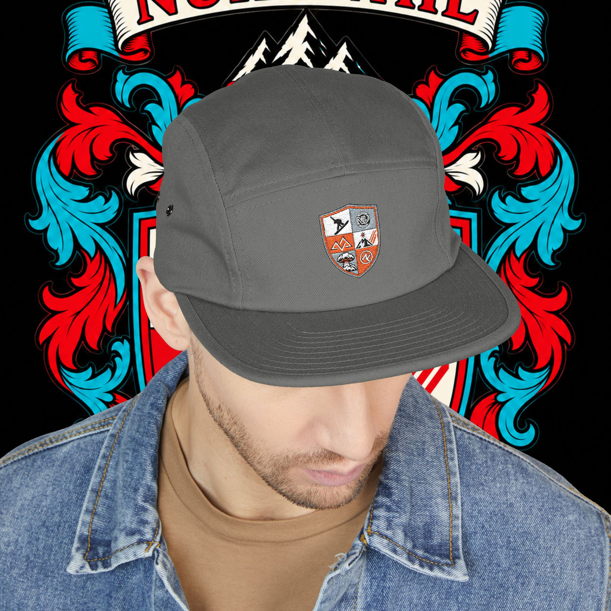 Embroidered Crest 5-Panel Cap – nuke vail family crest