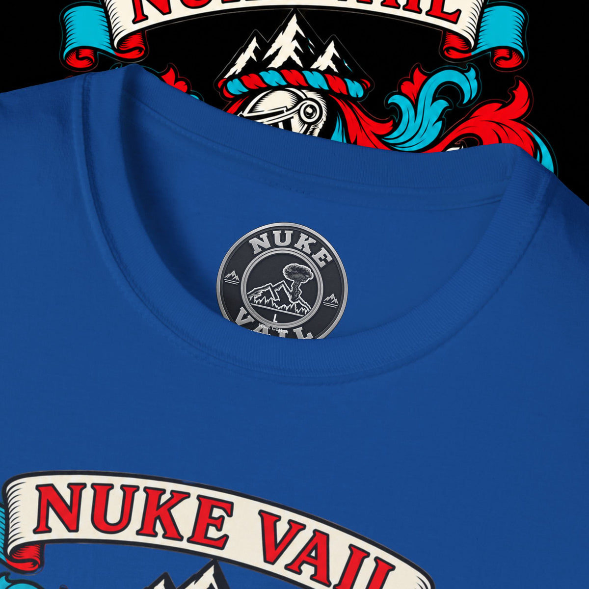 Nuke Vail Crest T-Shirt — Ski & Snowboard Retro Coat of Arms Tee