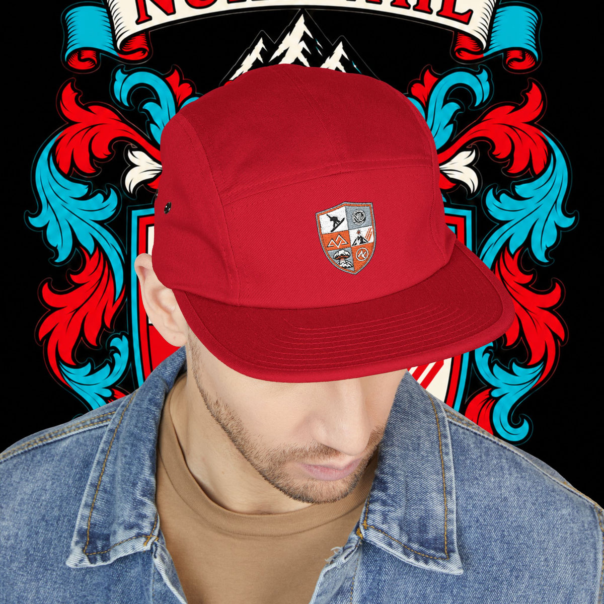 Embroidered Crest 5-Panel Cap – nuke vail family crest