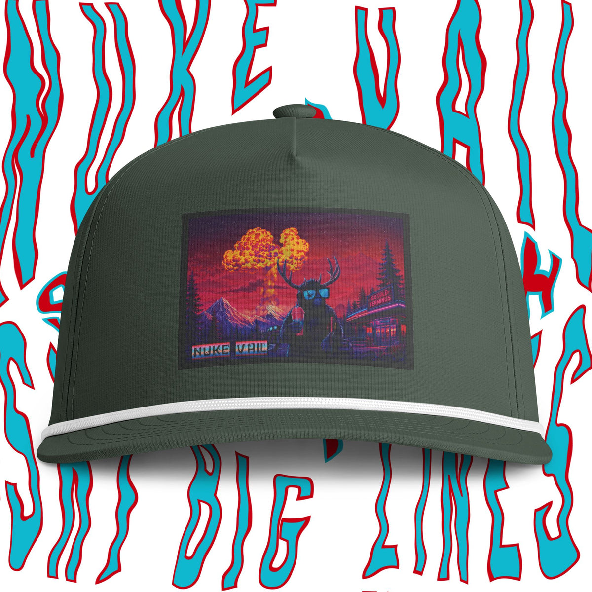 Nuke Vail Rope Cap - Retro Nuclear Sunset Trucker Hat