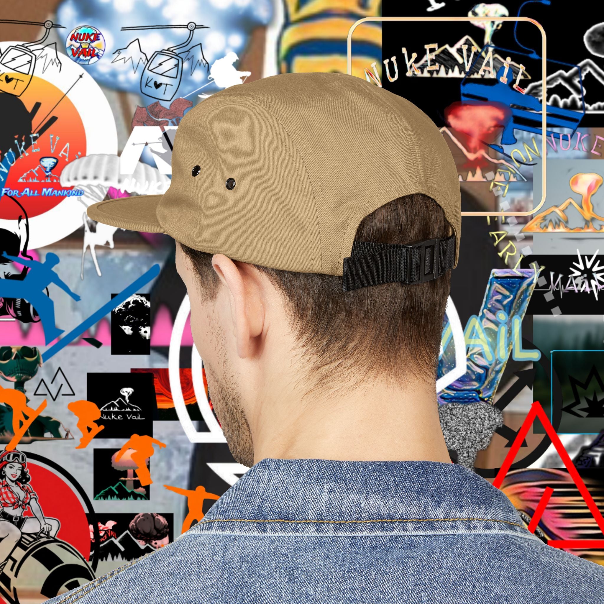 Embroidered Mountain NUKE VAIL 5 PANEL HAT