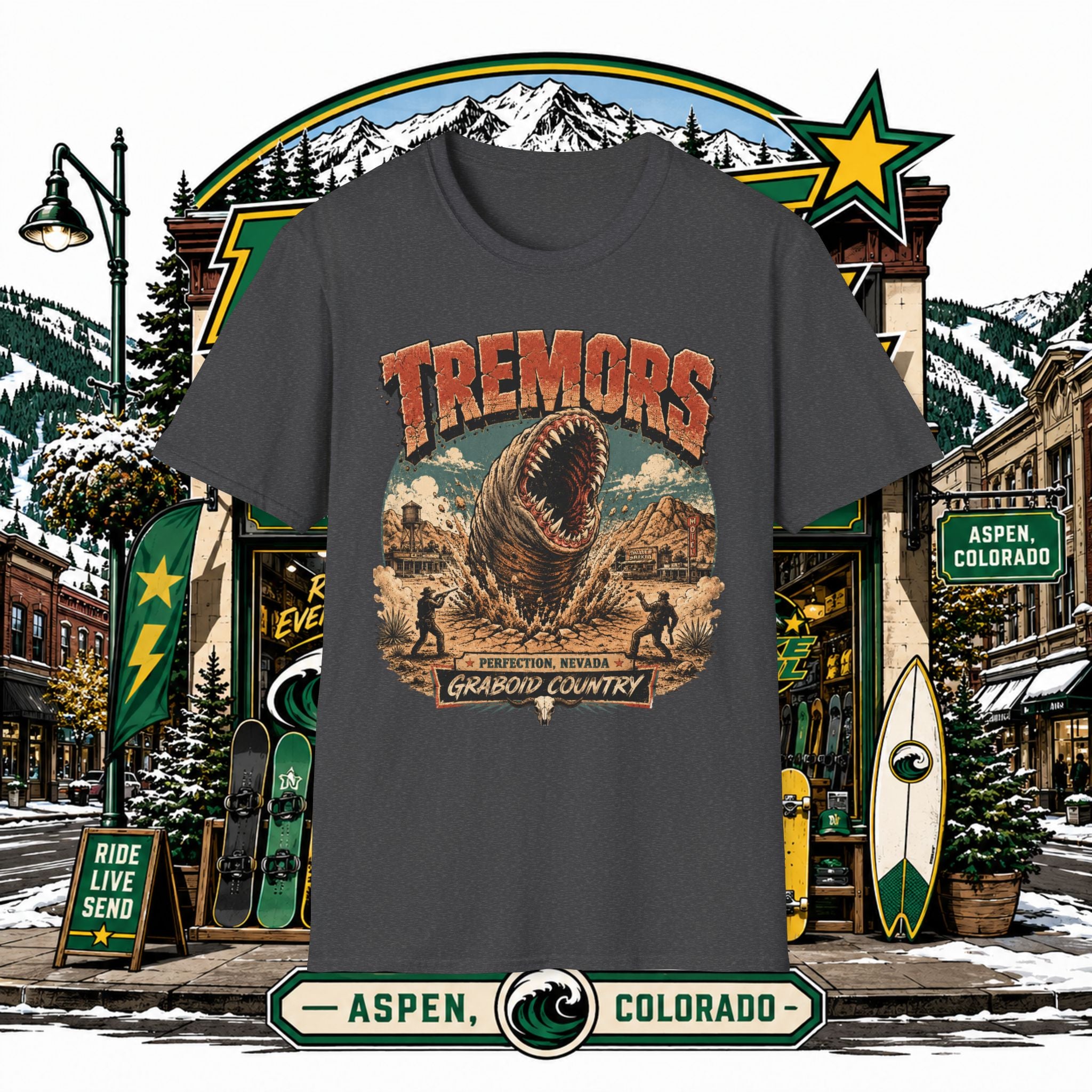 T-Shirt — Tremors Vintage Movie Poster Design - nuke vail collab
