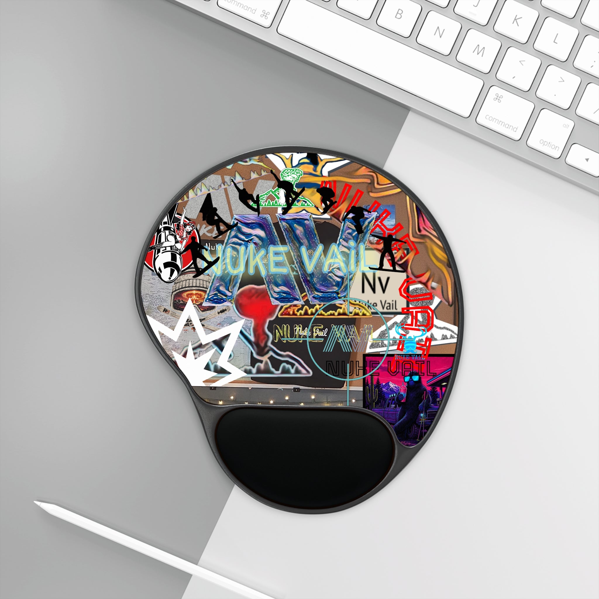 Nuke Vail Neon Collage Mouse Pad