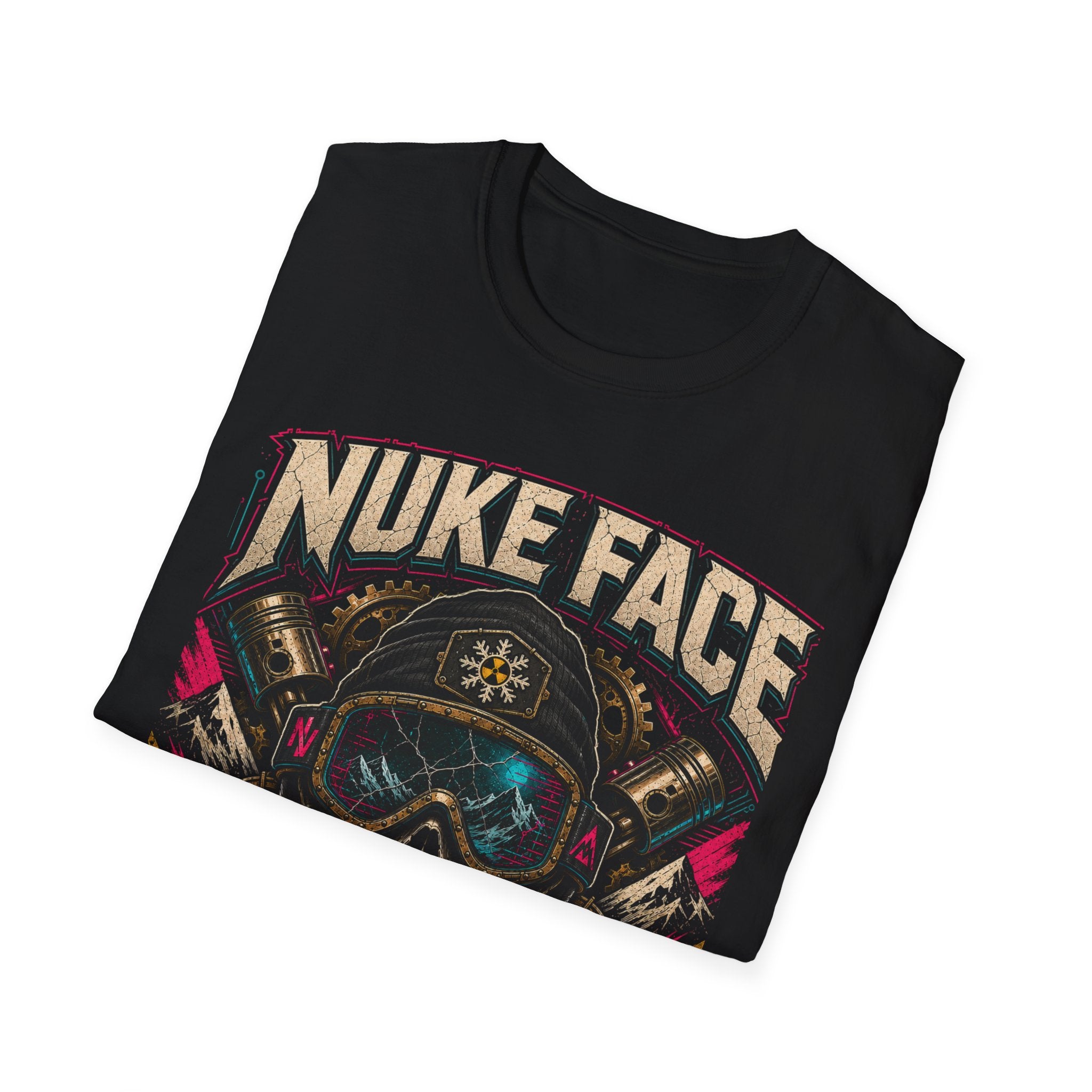 Nuke Face Graphic T-Shirt — Retro Gas Mask Skull Tee
