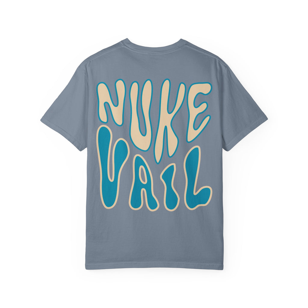 T-Shirt — Retro 'Nuke Vail' Graphic Tee with Mushroom Patch