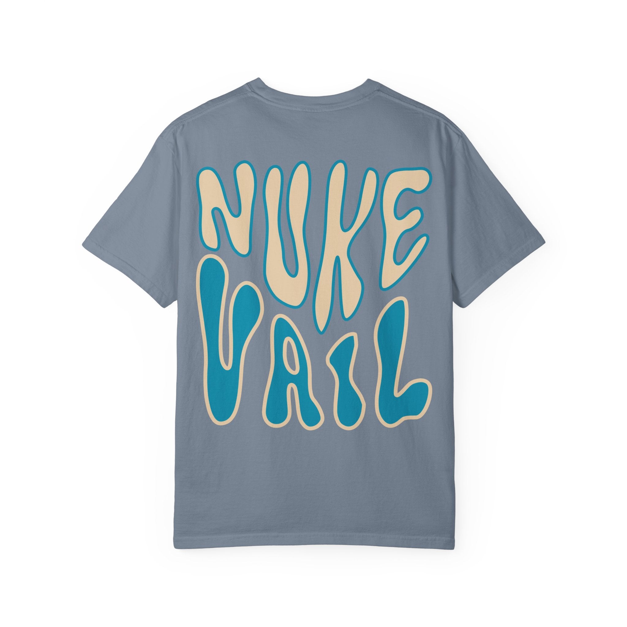 T-Shirt — Retro 'Nuke Vail' Graphic Tee with Mushroom Patch